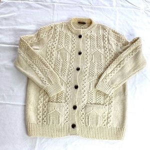 Vintage Irish Handknit Cardigan Sweater